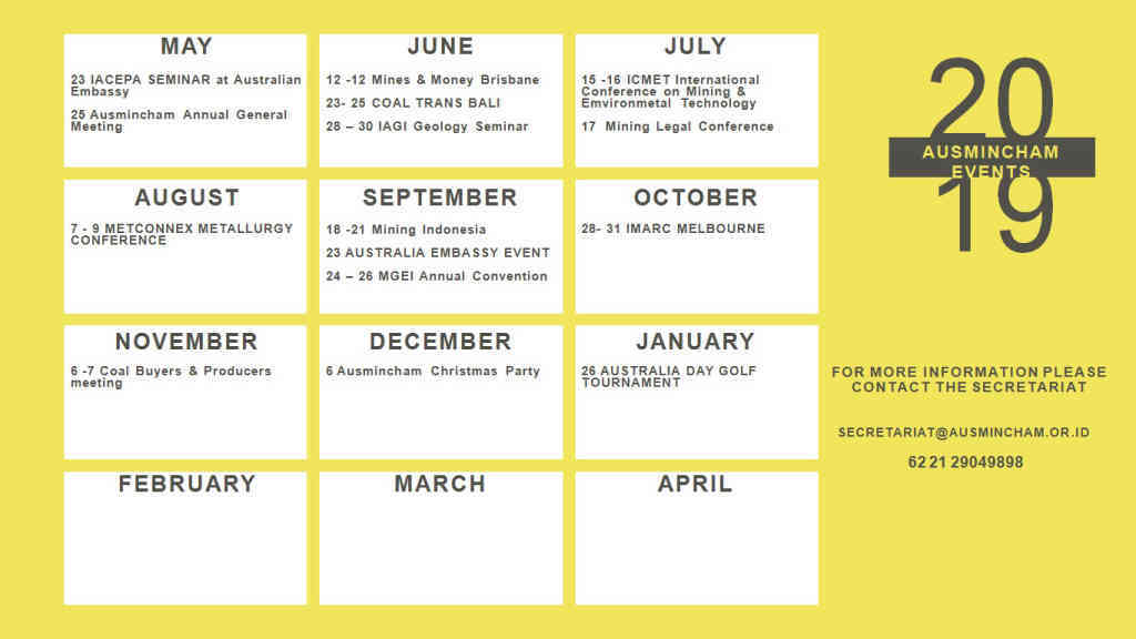 ausmincham event calendar 2019