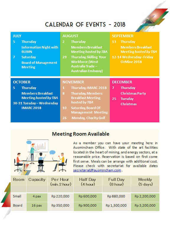 calendar of events 2018
